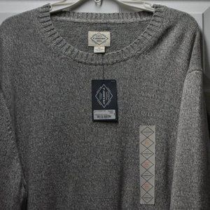 St Johns Bay Mens Sweater XXL, Long Sleeve Crewneck Pullover, Gray